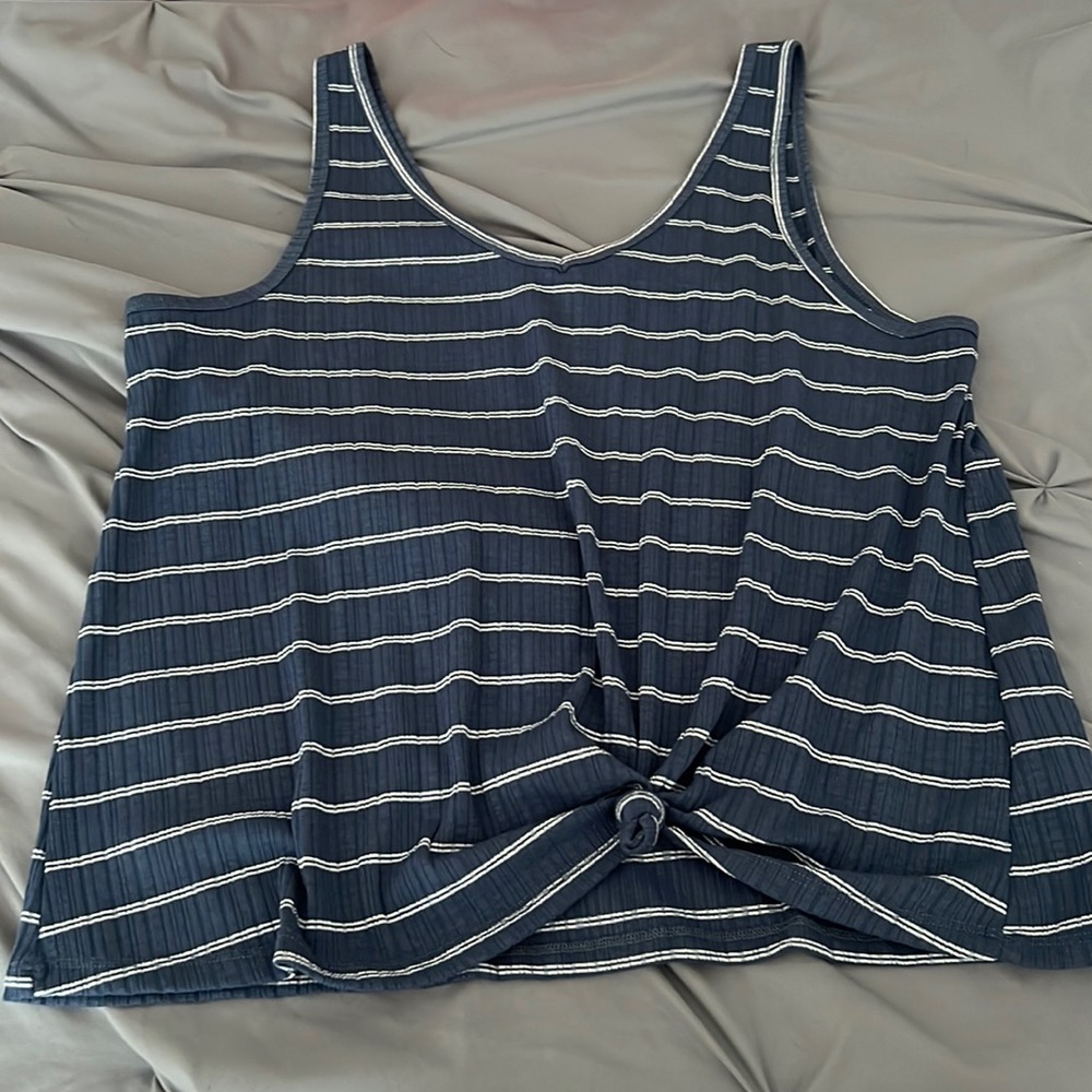 Striped Tied V-Neck Tank Top